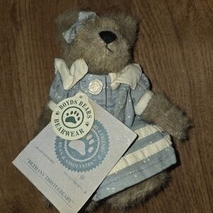 Boyds Bears Stuffed Animal - Blue and Cream Outfit Bethany Thistlebeary